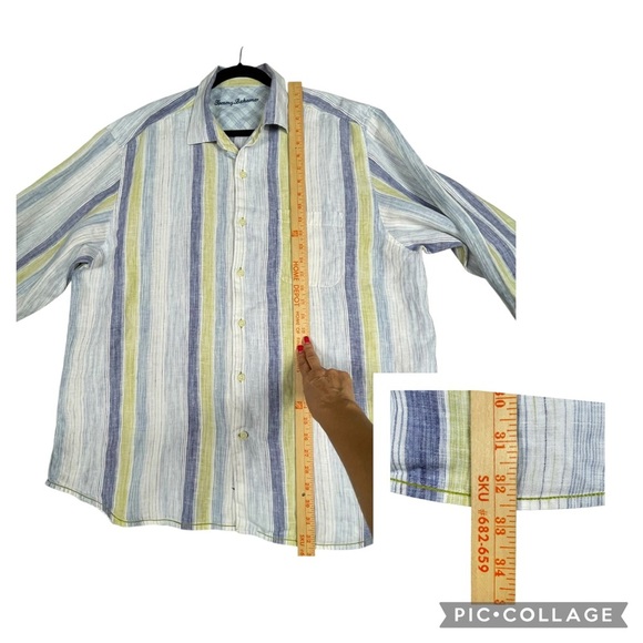 Tommy Bahama 100% Linen Casual Comfort Vacation Stylish Button Up Shirt - Sz XL - Picture 15 of 15